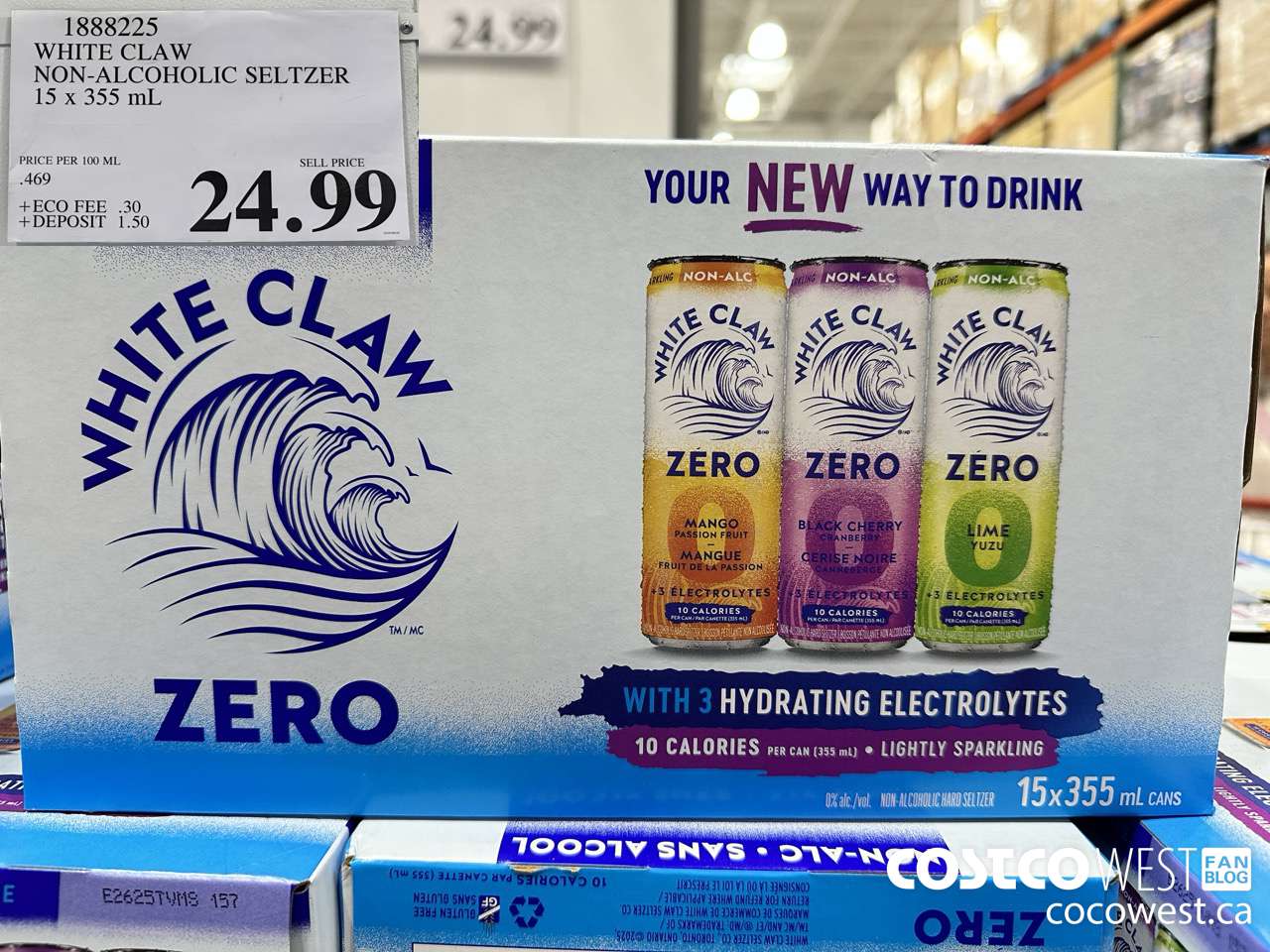 1888225 WHITE CLAW NON-ALCOHOLIC SELTZER 15 X 355ML $24.99