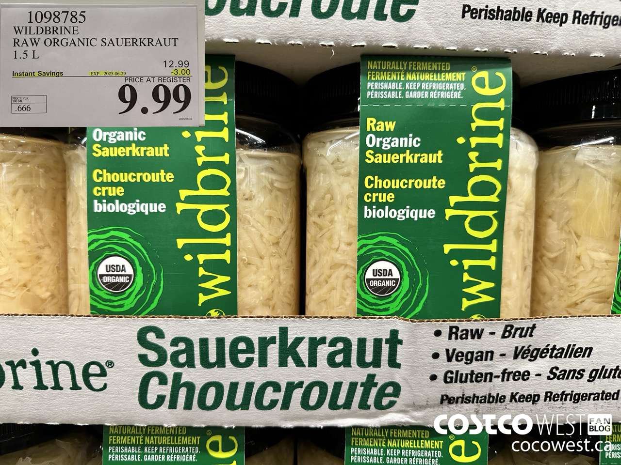 1098785 WILDBRINE RAW ORGANIC SAUERKRAUT 1.5L ($3.00 INSTANT SAVINGS EXPIRES ON 2025-06-29) $9.99