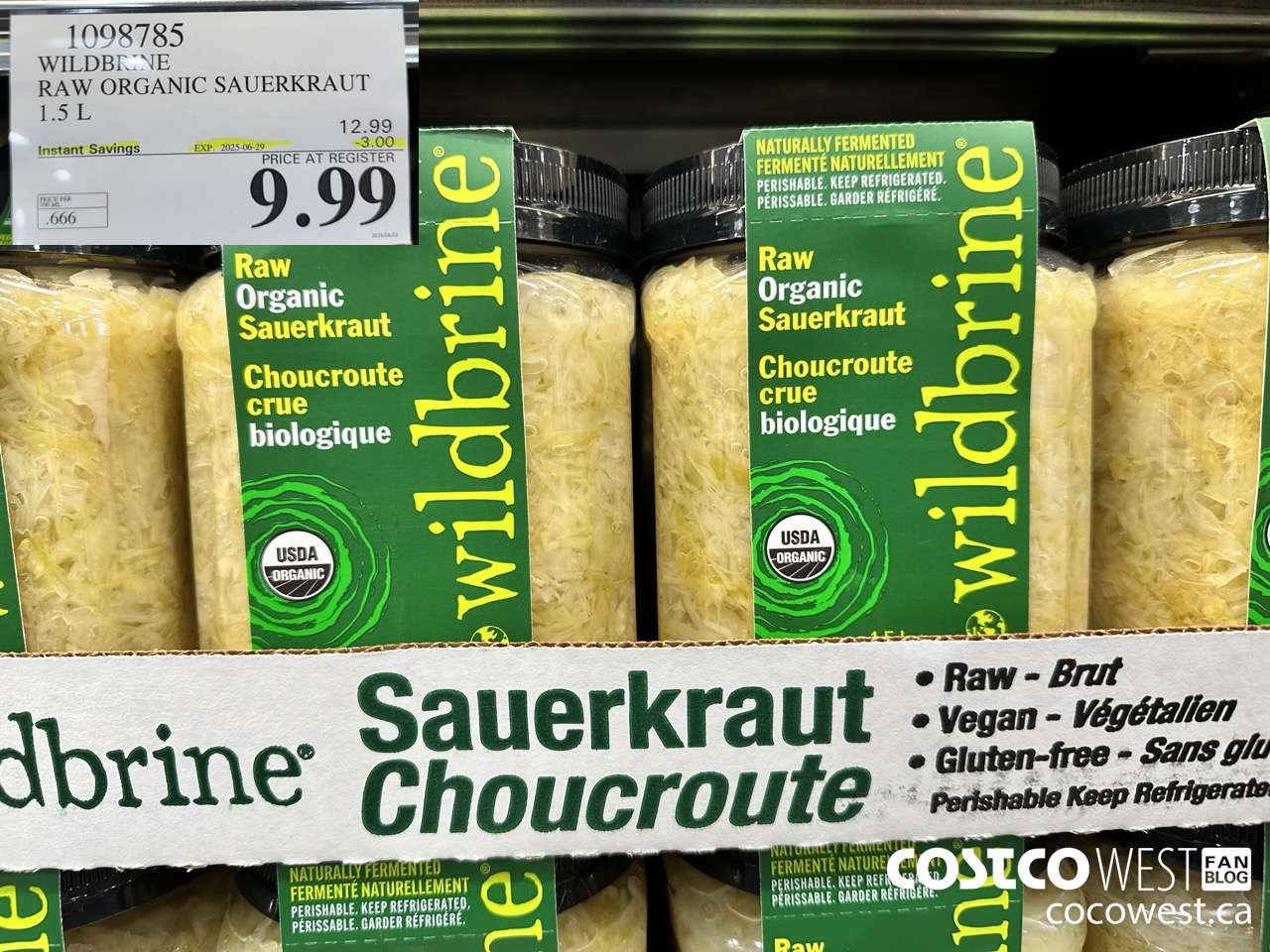 1098785 WILDBRINE RAW ORGANIC SAUERKRAUT 1.5L ($3.00 INSTANT SAVINGS EXPIRES ON 2025-06-29) $9.99