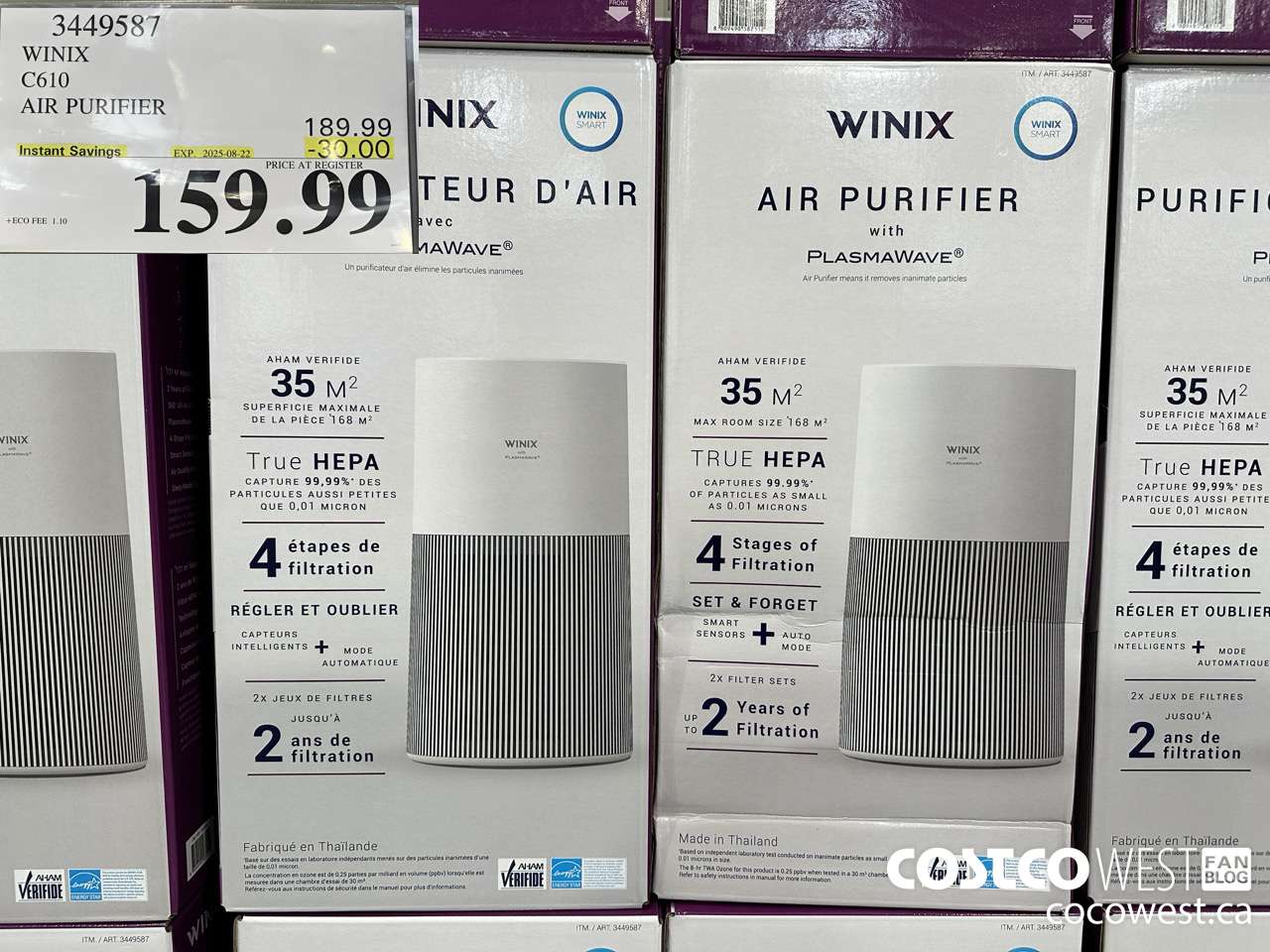 3449587 WINIX C610 AIR PURIFIER ($30.00 INSTANT SAVINGS EXPIRES ON 2025-08-22) $159.99
