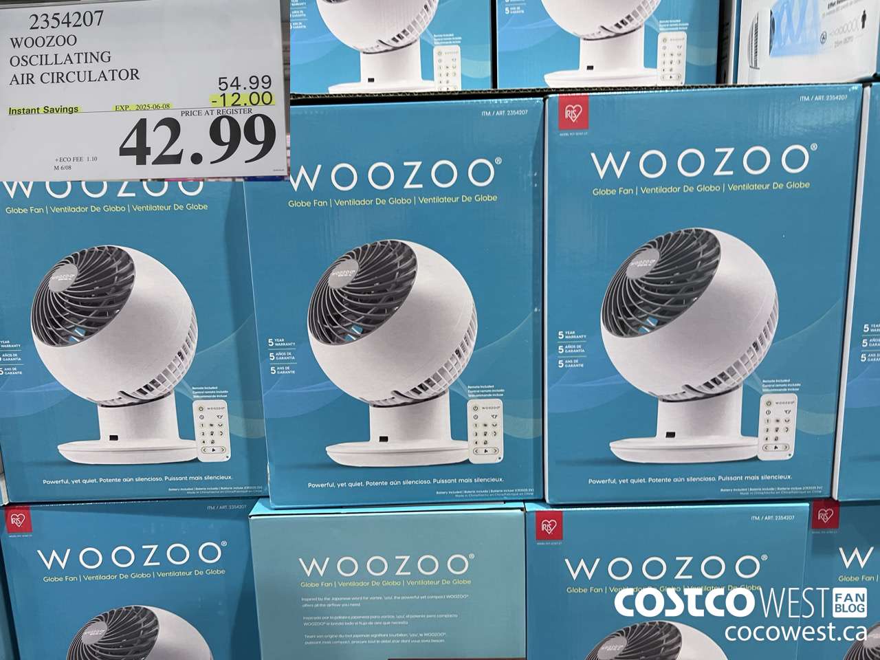 2354207 WOOZOO OSCILLATING AIR CIRCULATOR ($12.00 INSTANT SAVINGS EXPIRES ON 2025-06-08) $42.99