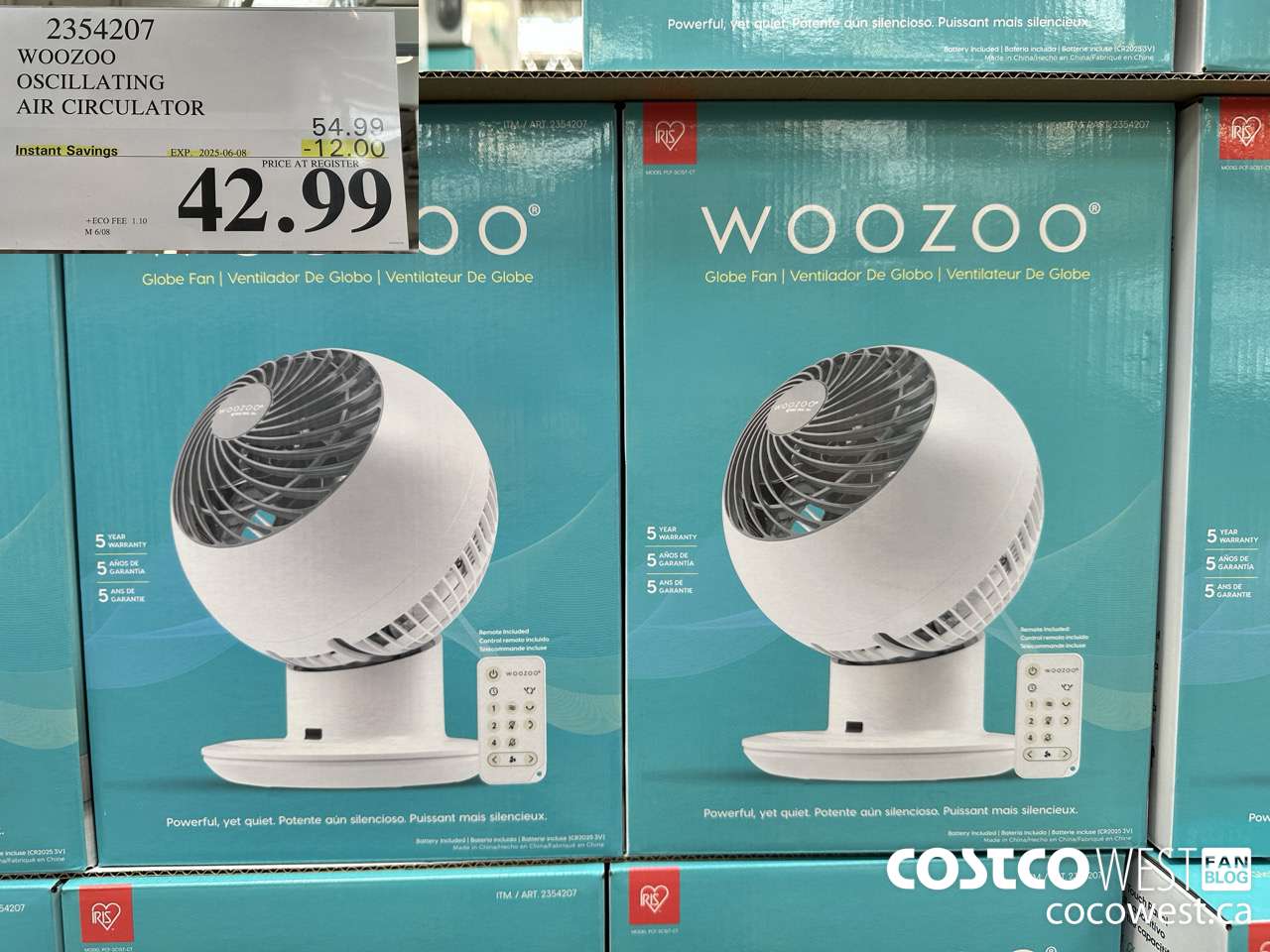 2354207 WOOZOO OSCILLATING AIR CIRCULATOR ($12.00 INSTANT SAVINGS EXPIRES ON 2025-06-08) $42.99