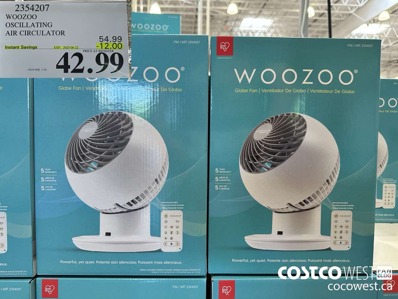 2354207 WOOZOO OSCILLATING AIR CIRCULATOR ($12.00 INSTANT SAVINGS EXPIRES ON 2025-06-22) $42.99