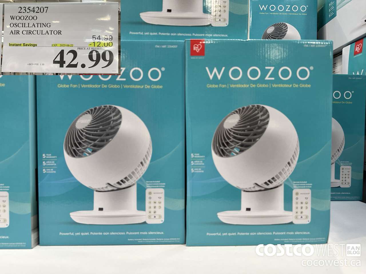 2354207 WOOZOO OSCILLATING AIR CIRCULATOR ($12.00 INSTANT SAVINGS EXPIRES ON 2025-06-22) $42.99