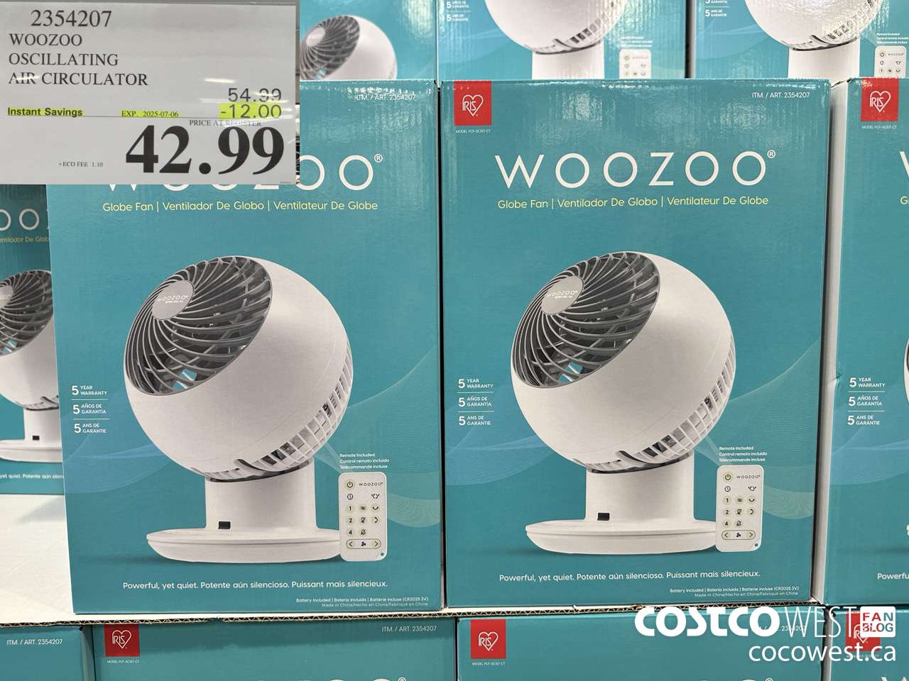 2354207 WOOZOO OSCILLATING AIR CIRCULATOR ($12.00 INSTANT SAVINGS EXPIRES ON 2025-07-06) $42.99