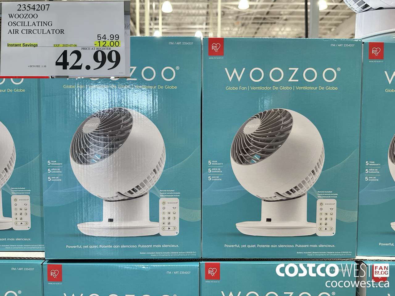 2354207 WOOZOO OSCILLATING AIR CIRCULATOR ($12.00 INSTANT SAVINGS EXPIRES ON 2025-07-06) $42.99