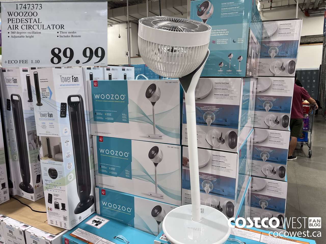 1747373 WOOZOO PEDESTAL AIR CIRCULATOR $89.99
