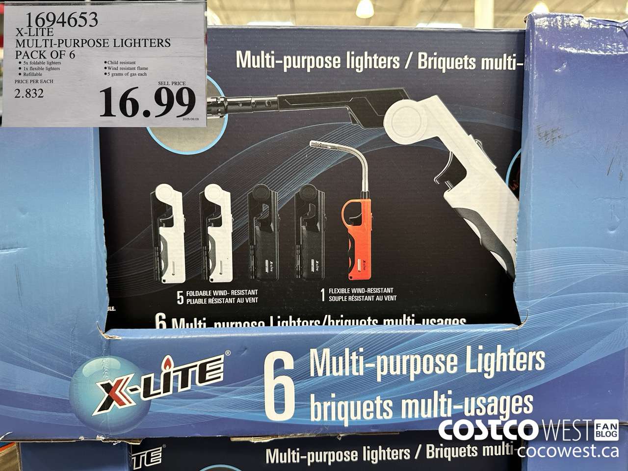 1694653 X-LITE MULTI-PURPOSE LIGHTERS PACK OF 6 $16.99