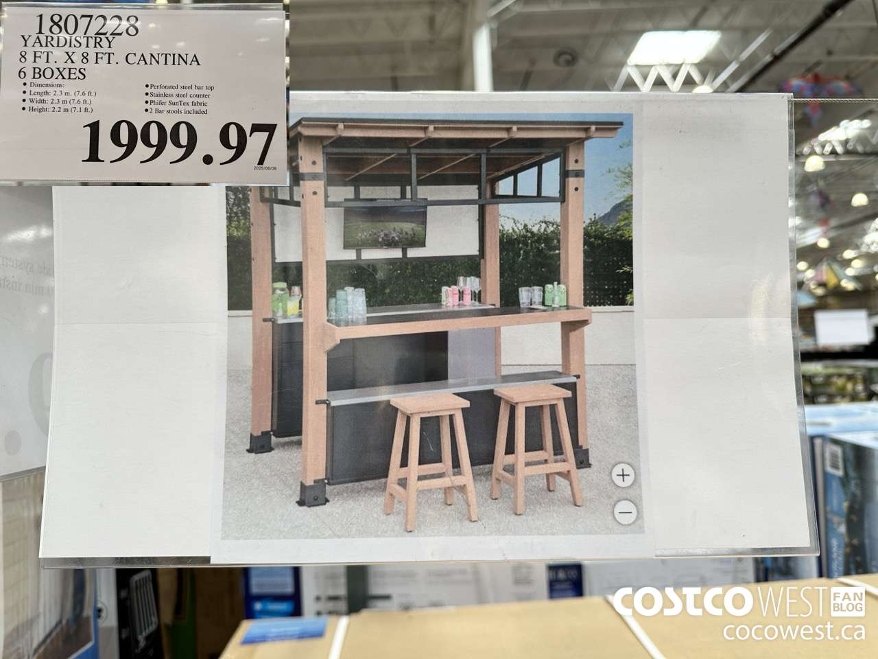 1807228 YARDISTRY 8 FT. X 8 FT. CANTINA 6 BOXES  $1999.97