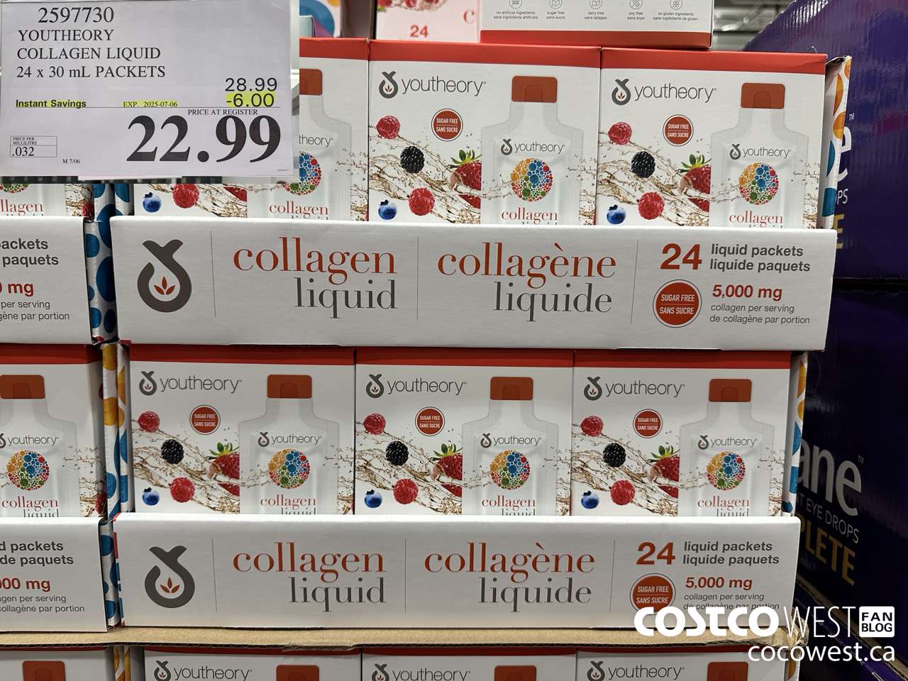 2597730 YOUTHEORY LIQUID COLLAGEN 24 X 30ML POUCHES ($6.00 INSTANT SAVINGS EXPIRES ON 2025-07-06) $22.99