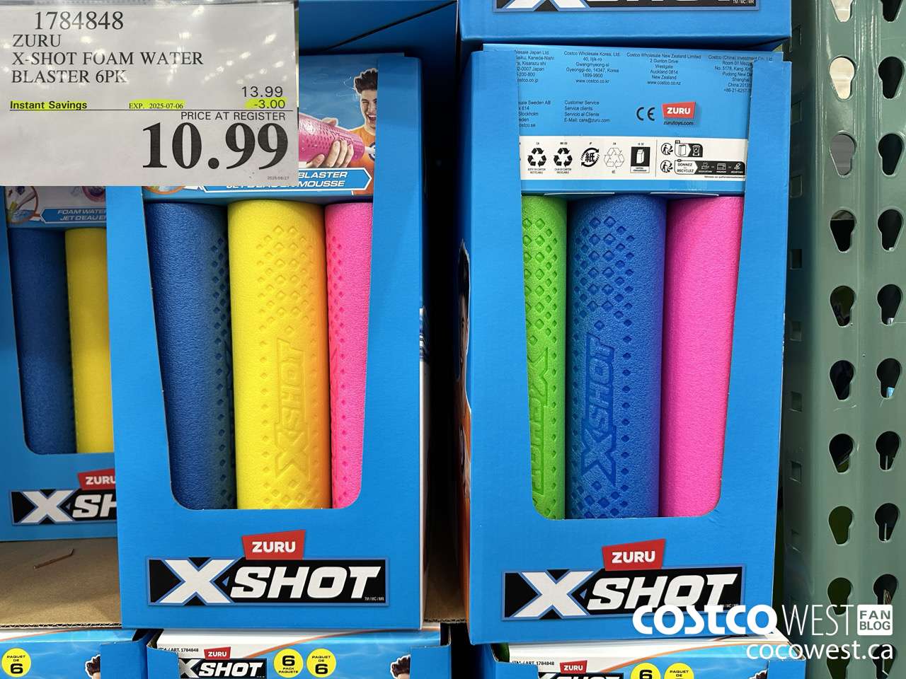 1784848 ZURU X-SHOT FOAM WATER BLASTER 6PK ($3.00 INSTANT SAVINGS EXPIRES ON 2025-07-06) $10.99