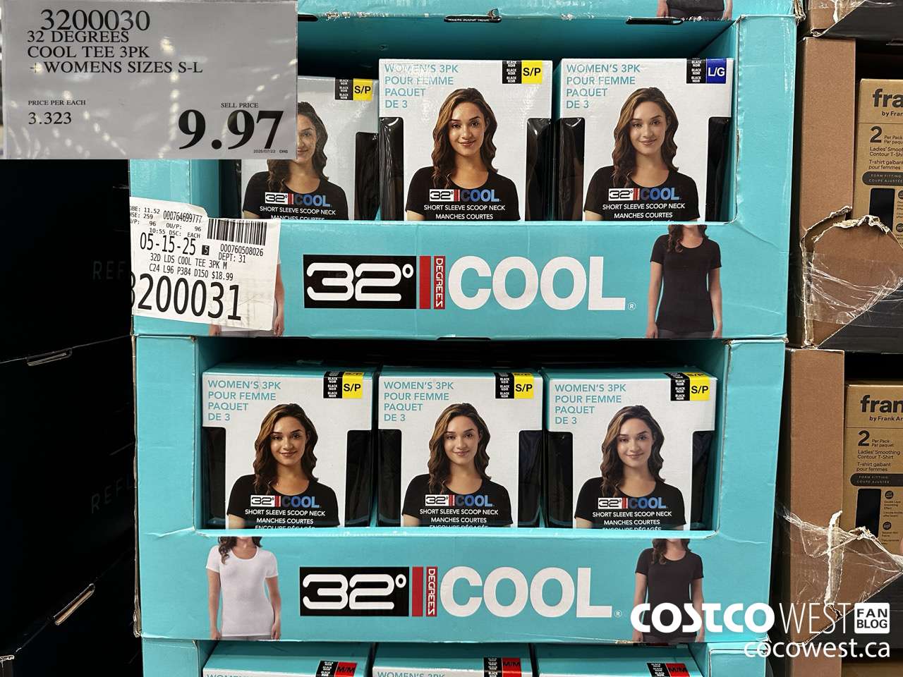 3200030 32 DEGREES COOL TEE 3PK LADIES SIZES S-L $9.97