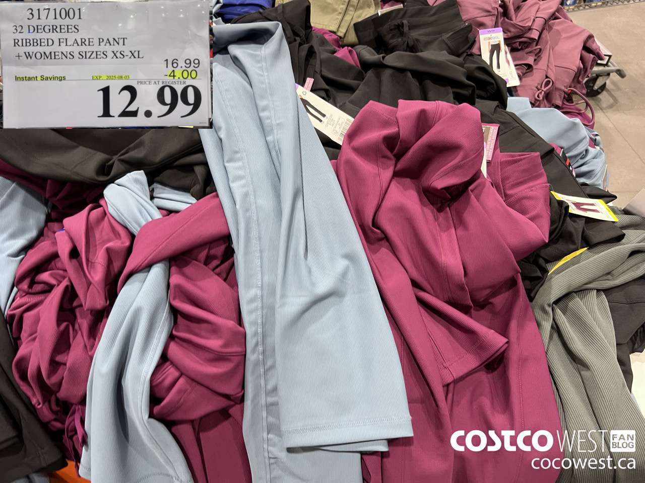 3171001 32 DEGREES RIBBED FLARE PANTS WOMENS SIZES XS-XL ($4.00 INSTANT SAVINGS EXPIRES ON 2025-07-03) $12.99