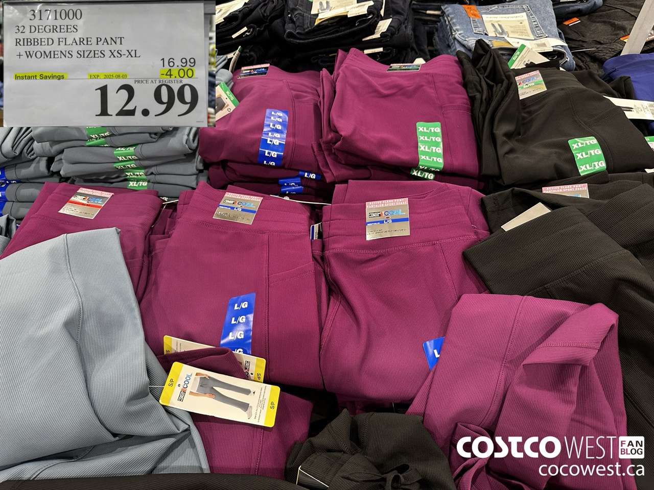 3171000 32 DEGREES RIBBED FLARE PANT WOMENS SIZES XS-XL ($4.00 INSTANT SAVINGS EXPIRES ON 2025-08-03) $12.99