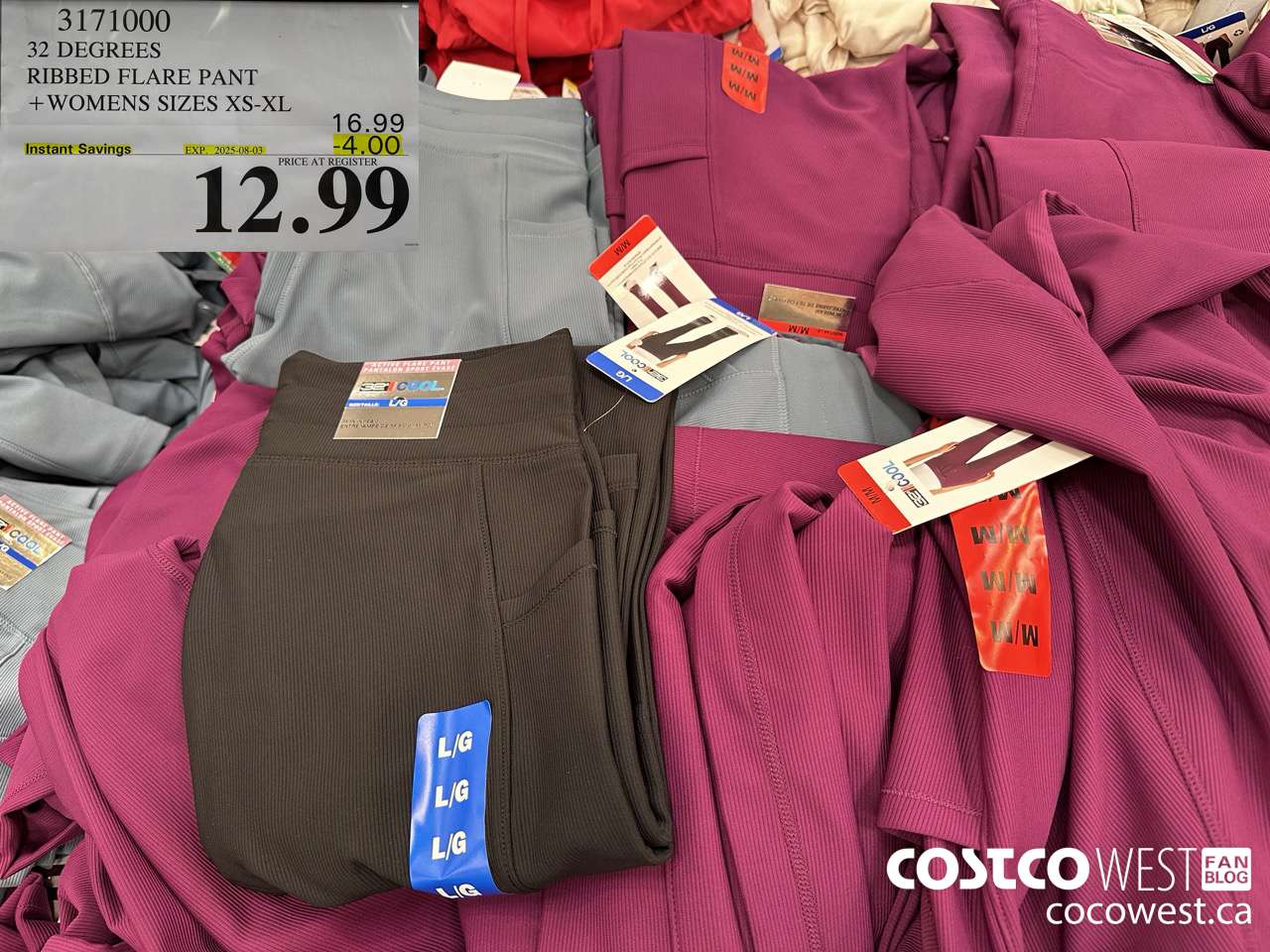 3171000 32 DEGREES RIBBED FLARE PANT WOMENS SIZES XS-XL ($4.00 INSTANT SAVINGS EXPIRES ON 2025-08-03) $12.99