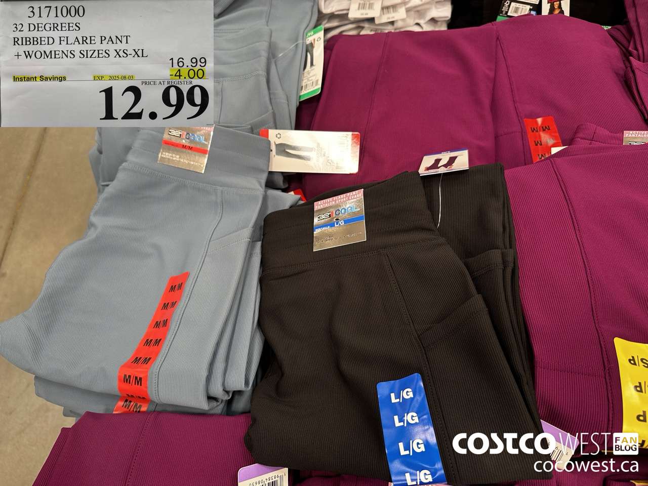 3171000 32 DEGREES RIBBED FLARE PANT WOMENS SIZES XS-XL ($4.00 INSTANT SAVINGS EXPIRES ON 2025-08-03) $12.99