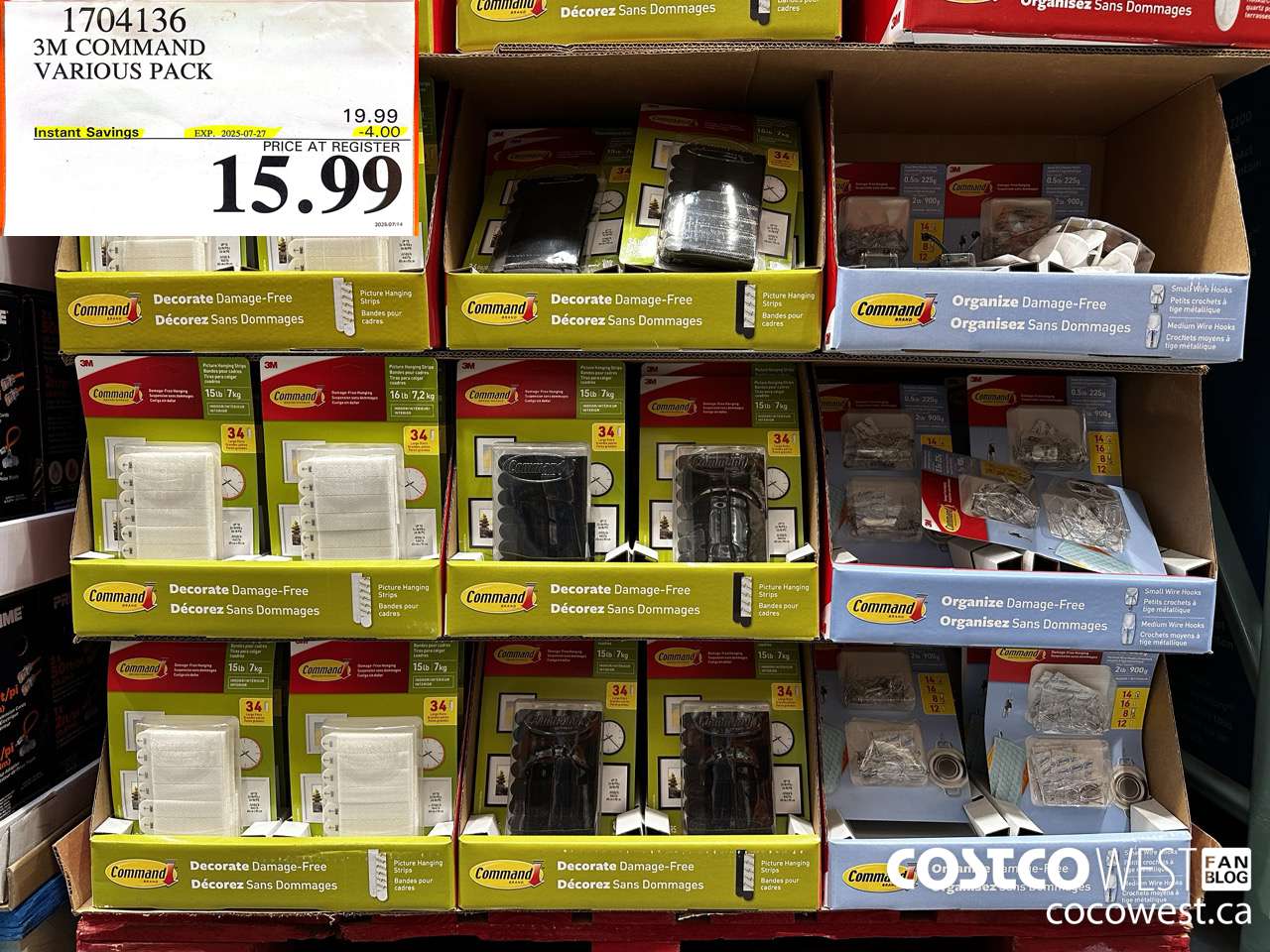 1704136 3M COMMAND VARIOUS PACK ($4.00 INSTANT SAVINGS EXPIRES ON 2025-07-27) $15.99