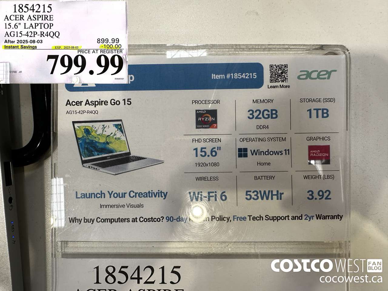 1854215 ACER ASPIRE 15.6