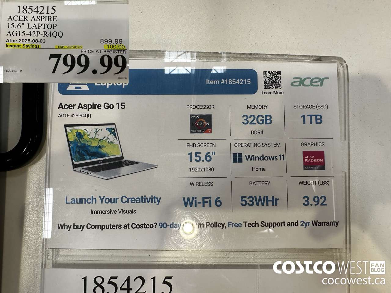 1854215 ACER ASPIRE 15.6