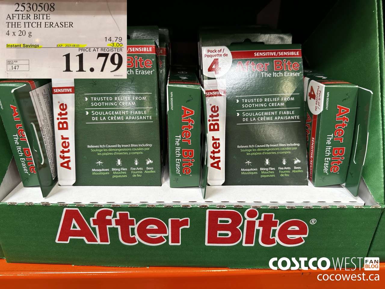 2530508 AFTERBITE SENSITIVE INSECT BITE TREATMENT KIT 4 PACK ($3.00 INSTANT SAVINGS EXPIRES ON 2025-08-03) $11.79