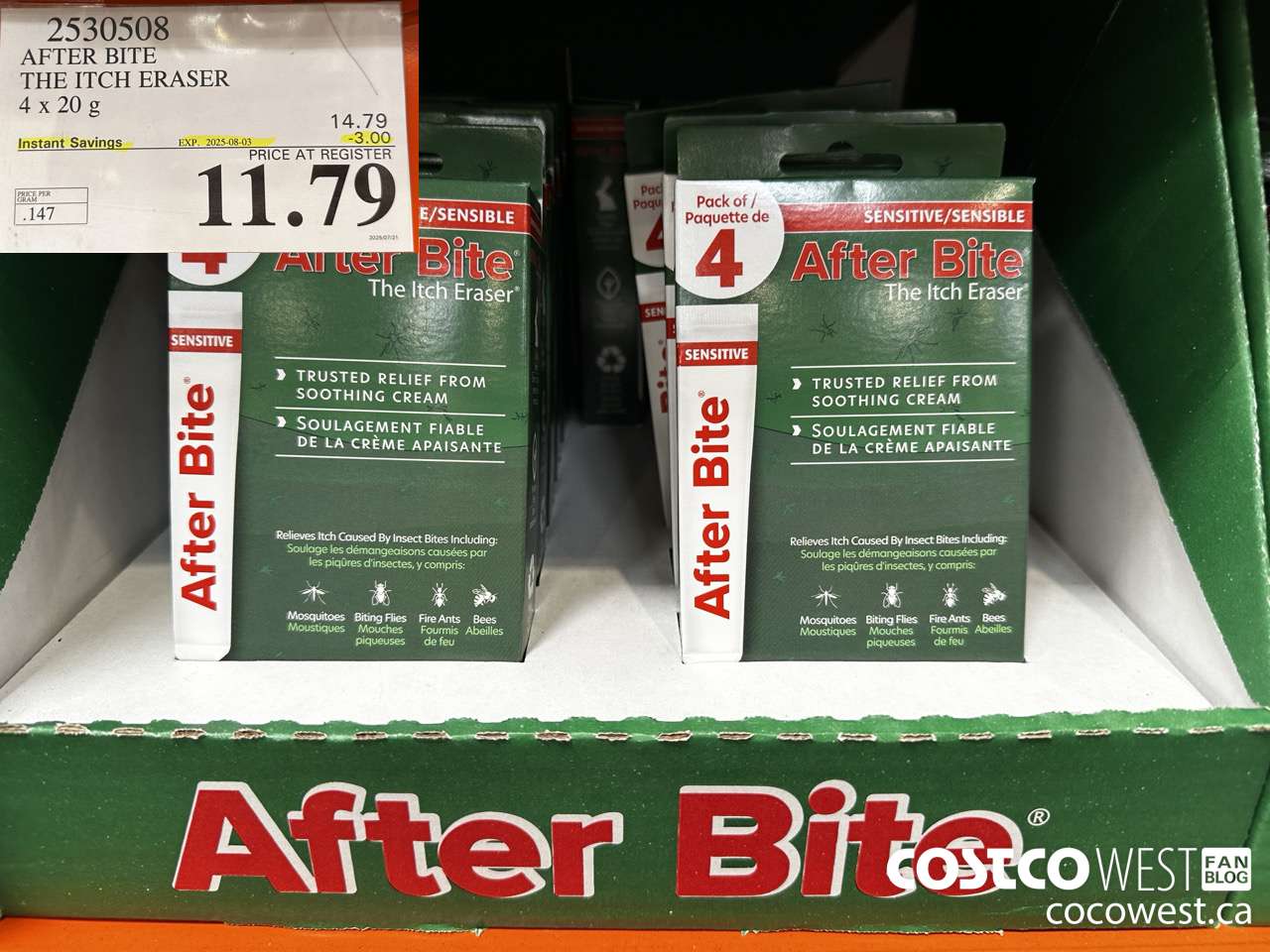 2530508 AFTERBITE SENSITIVE INSECT BITE TREATMENT KIT 4 PACK ($3.00 INSTANT SAVINGS EXPIRES ON 2025-08-03) $11.79