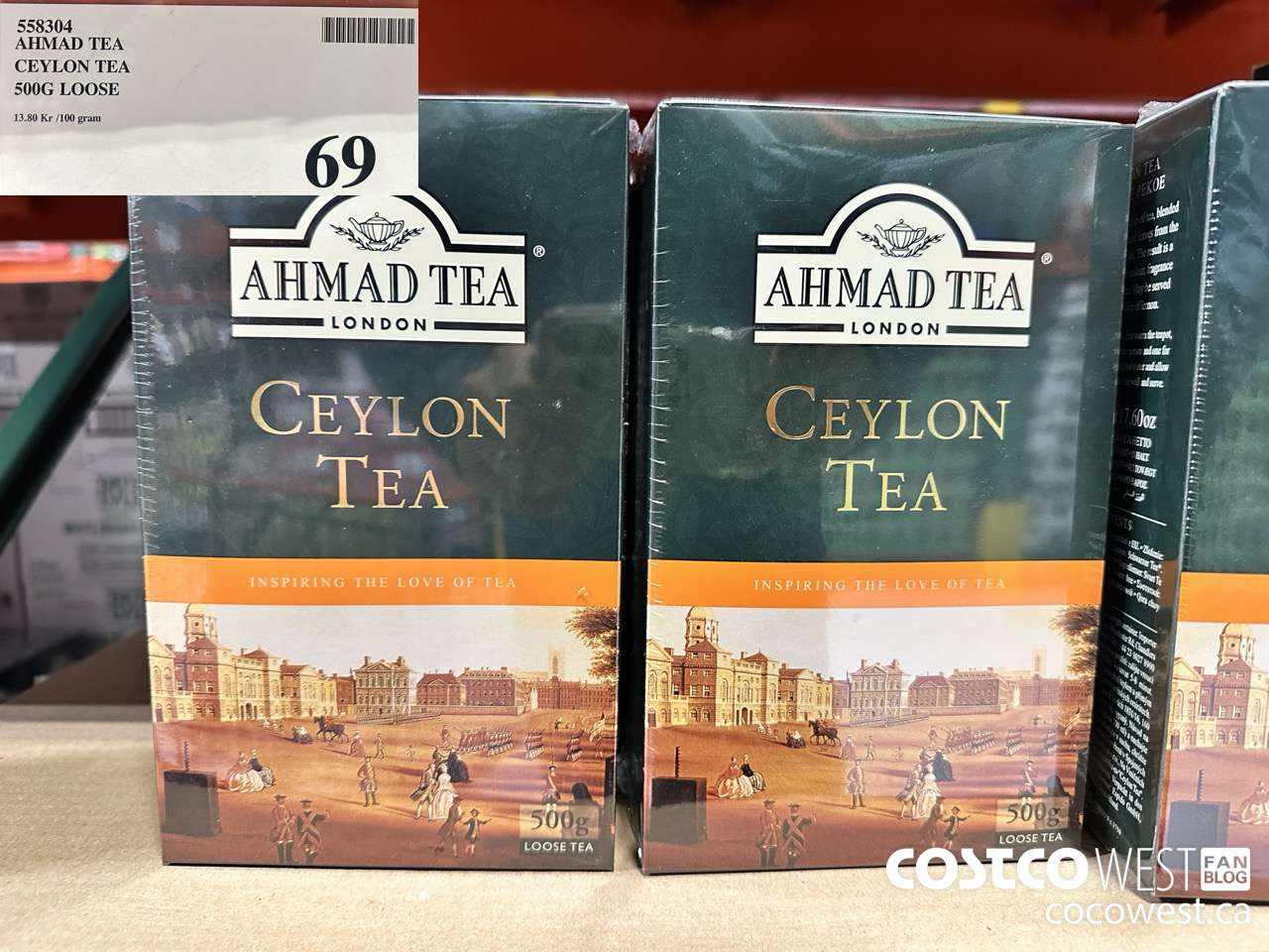 558304 AHMAD TEA CEYLON TEA 500G LOOSE $69.00