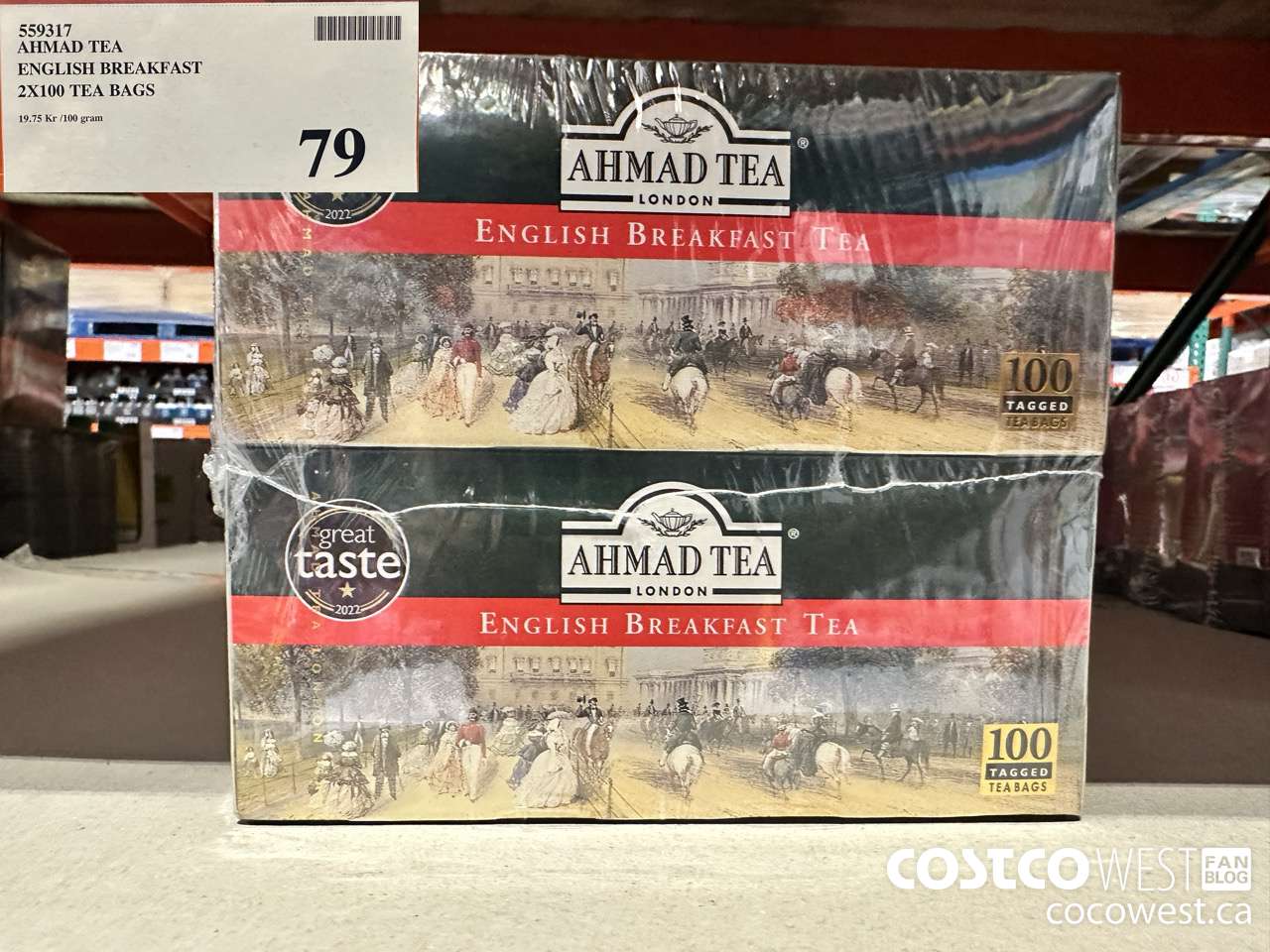 559317 AHMAD TEA ENGLISH BREAKFAST 2 X 100 TEA BAGS $79.00