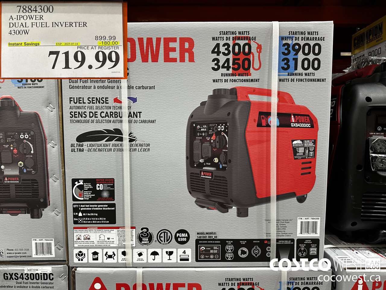 7884300 A-IPOWER DUAL FUEL INVERTER 4300W ($180.00 INSTANT SAVINGS EXPIRES ON 2025-07-14) $719.99