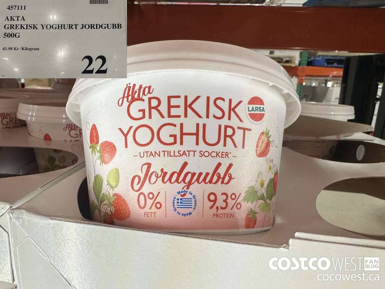 457111 AKTA GREKISK YOGHURT JORDBUGG 500G $22.00