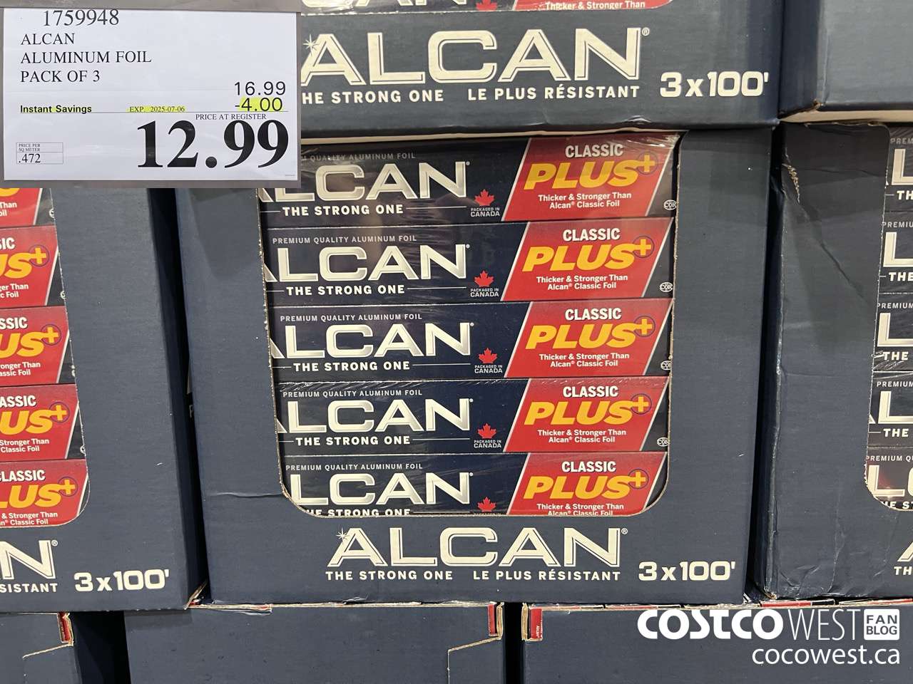1759948 ALCAN ALUMINUM FOIL PACK OF 3 ($4.00 INSTANT SAVINGS EXPIRES ON 2025-07-06) $12.99