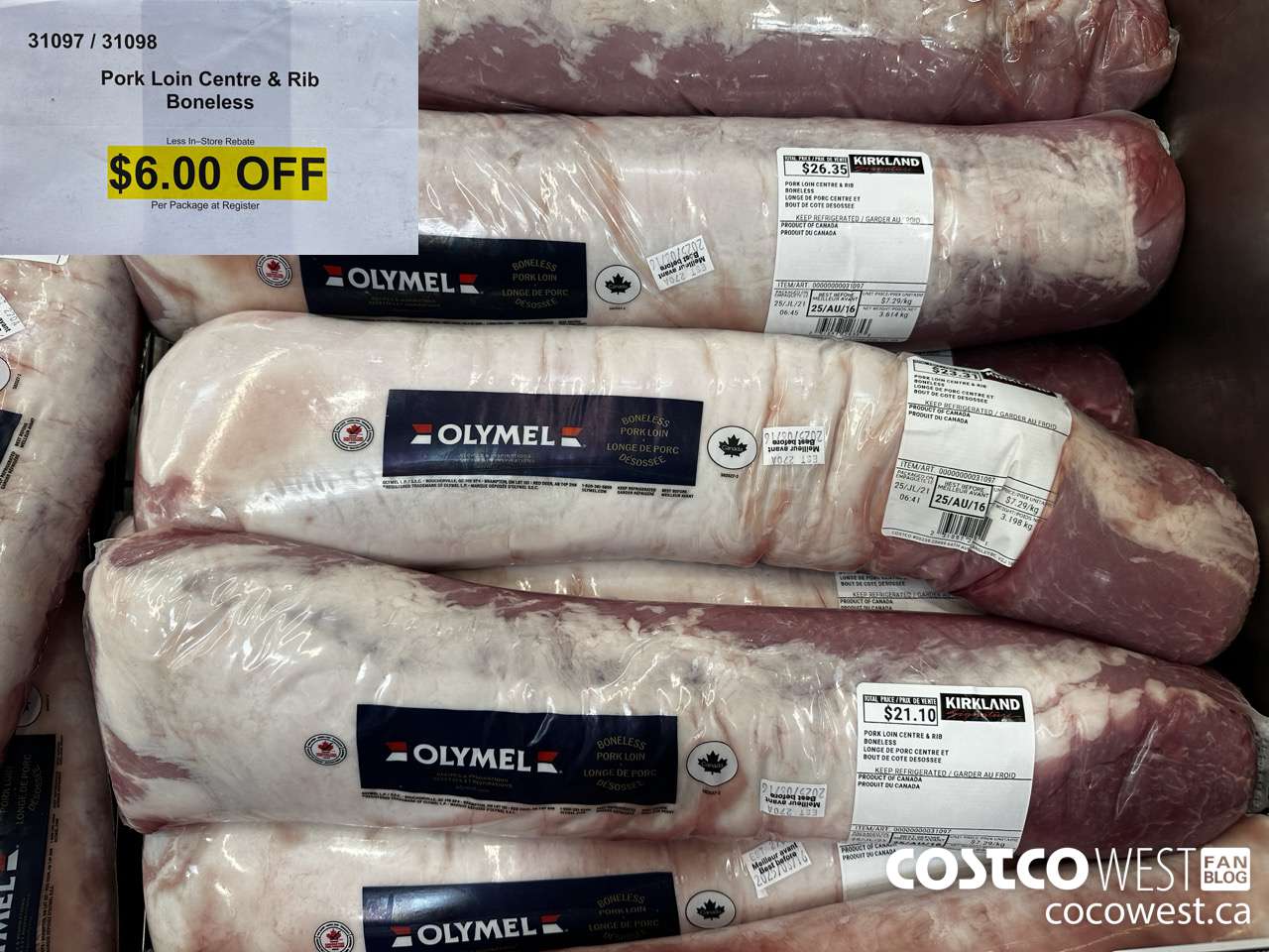 31097 (ALSO 31098) Boneless Pork Loin (Whole) ($6.00 INSTANT SAVINGS)