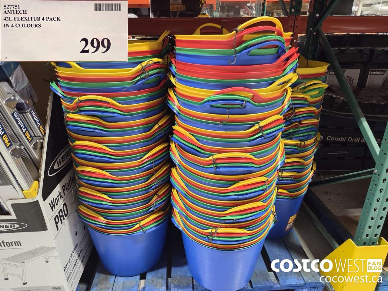 527751 AMTECH 42L FLEXITUB 4 PACK IN 4 COLOURS $299.00