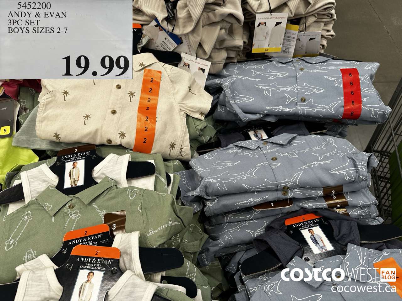 5452200 ANDY & EVAN 3PC SET BOYS SIZES 2-7 $19.99