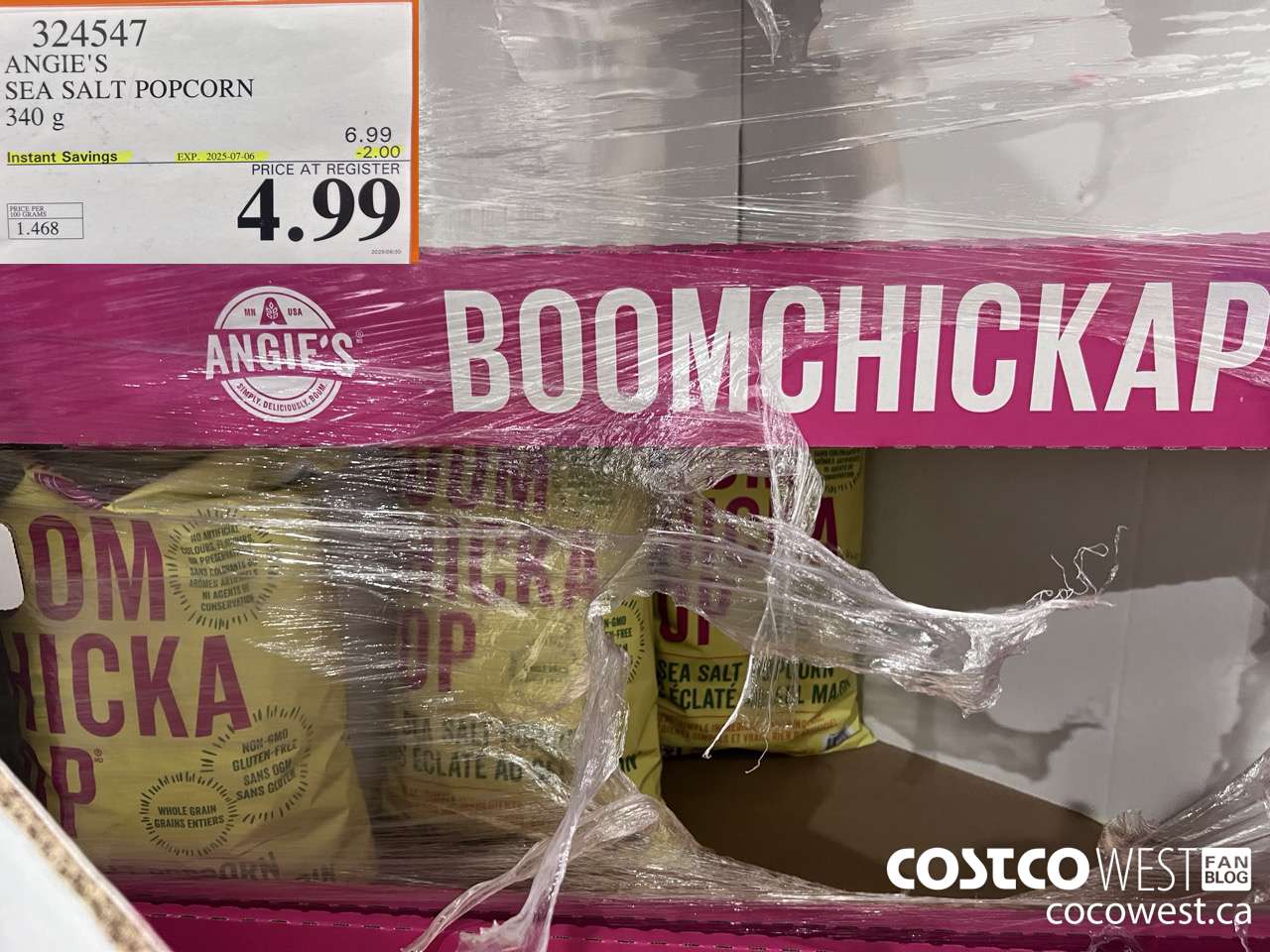 324547 ANGIE'S SEA SALT POPCORN 340 G ($2.00 INSTANT SAVINGS EXPIRES ON 2025-07-06) $4.99