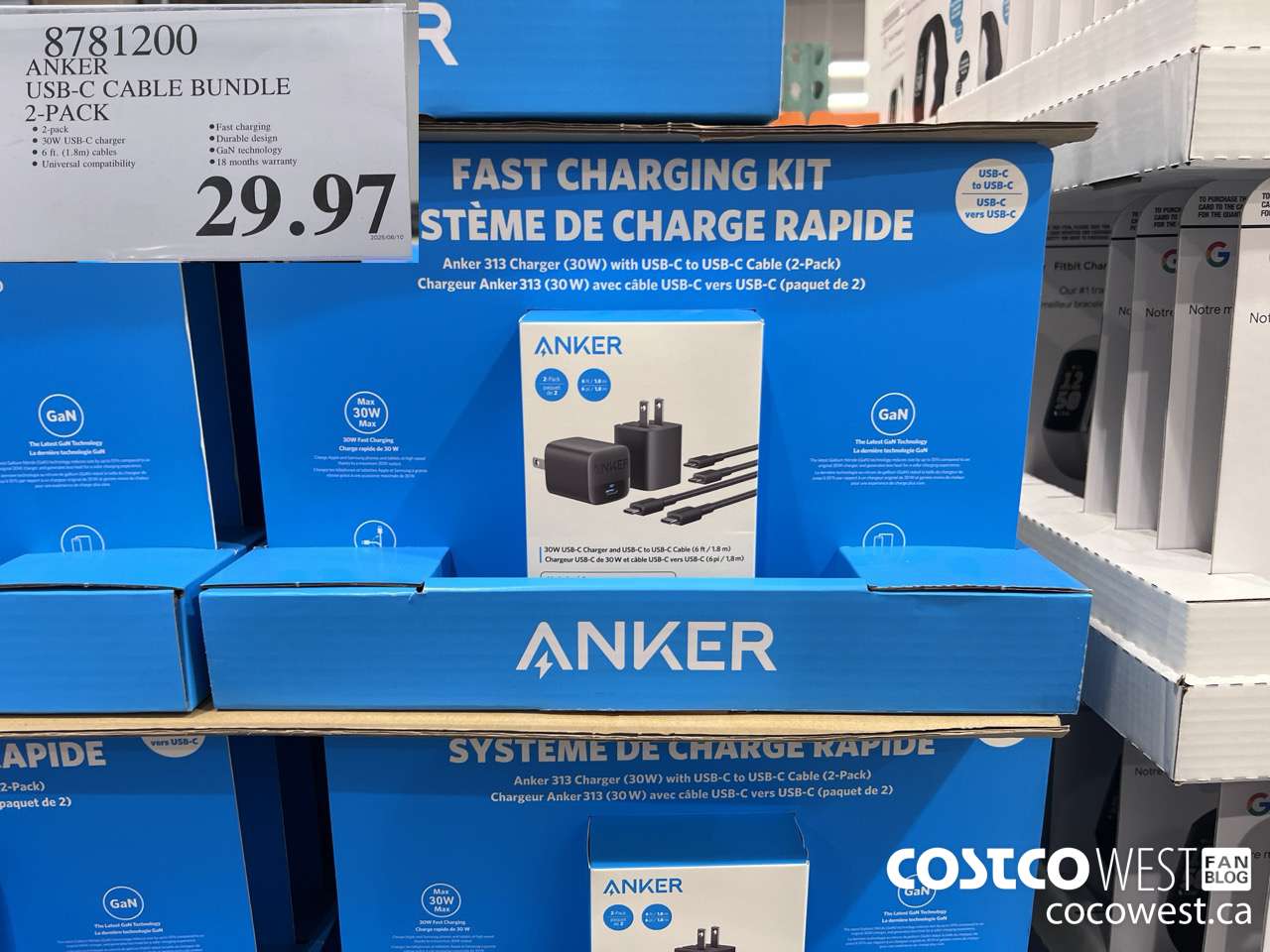 8781200 ANKER USB-C CABLE BUNDLE 2-PACK $29.97