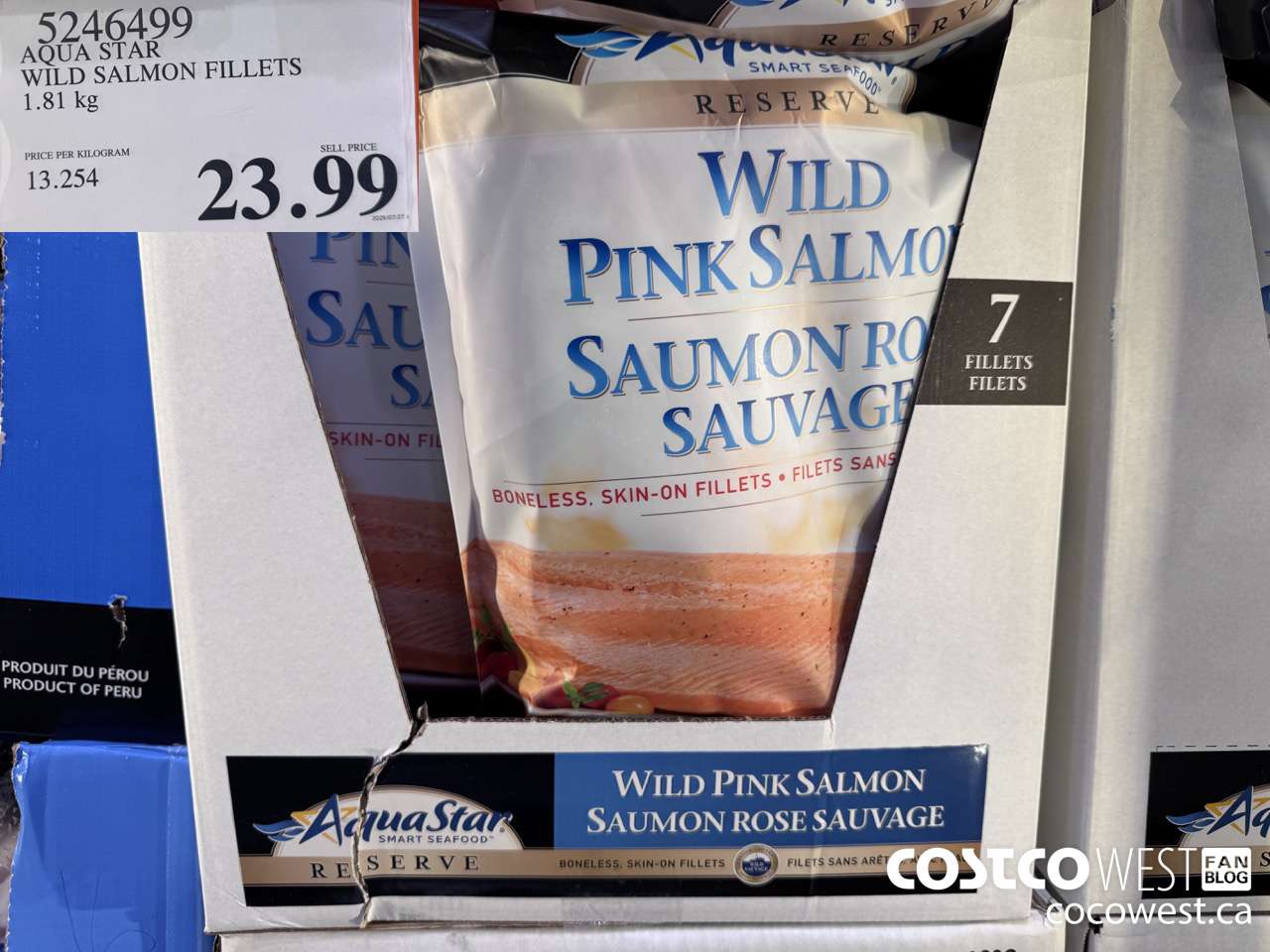 5246499 AQUA STAR WILD SALMON FILLETS 1.81 KG $23.99