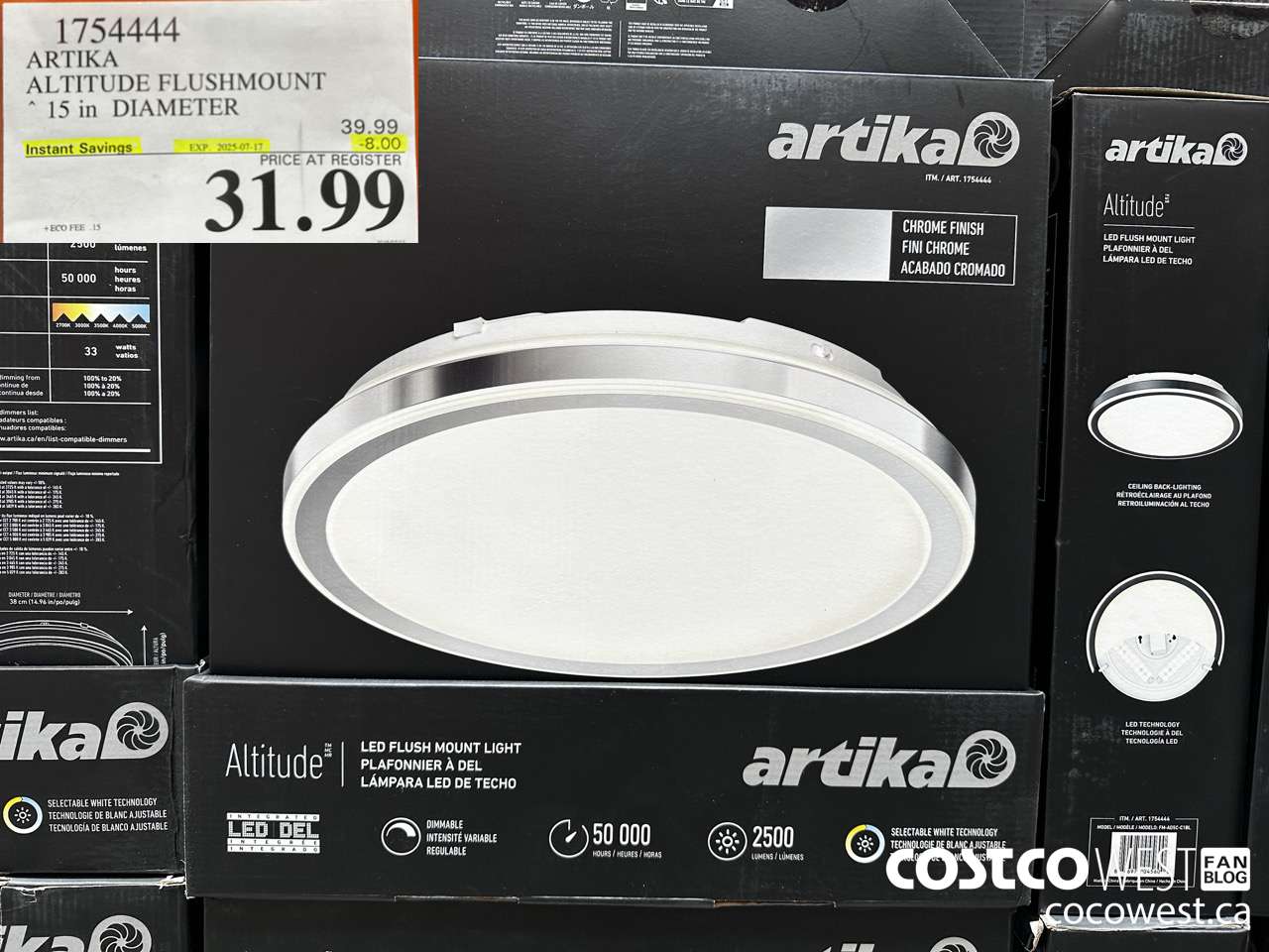 1754444 ARTIKA ALTITUDE FLUSHMOUNT 15IN DIAMETER ($8.00 INSTANT SAVINGS EXPIRES ON 2025-07-17) $31.99
