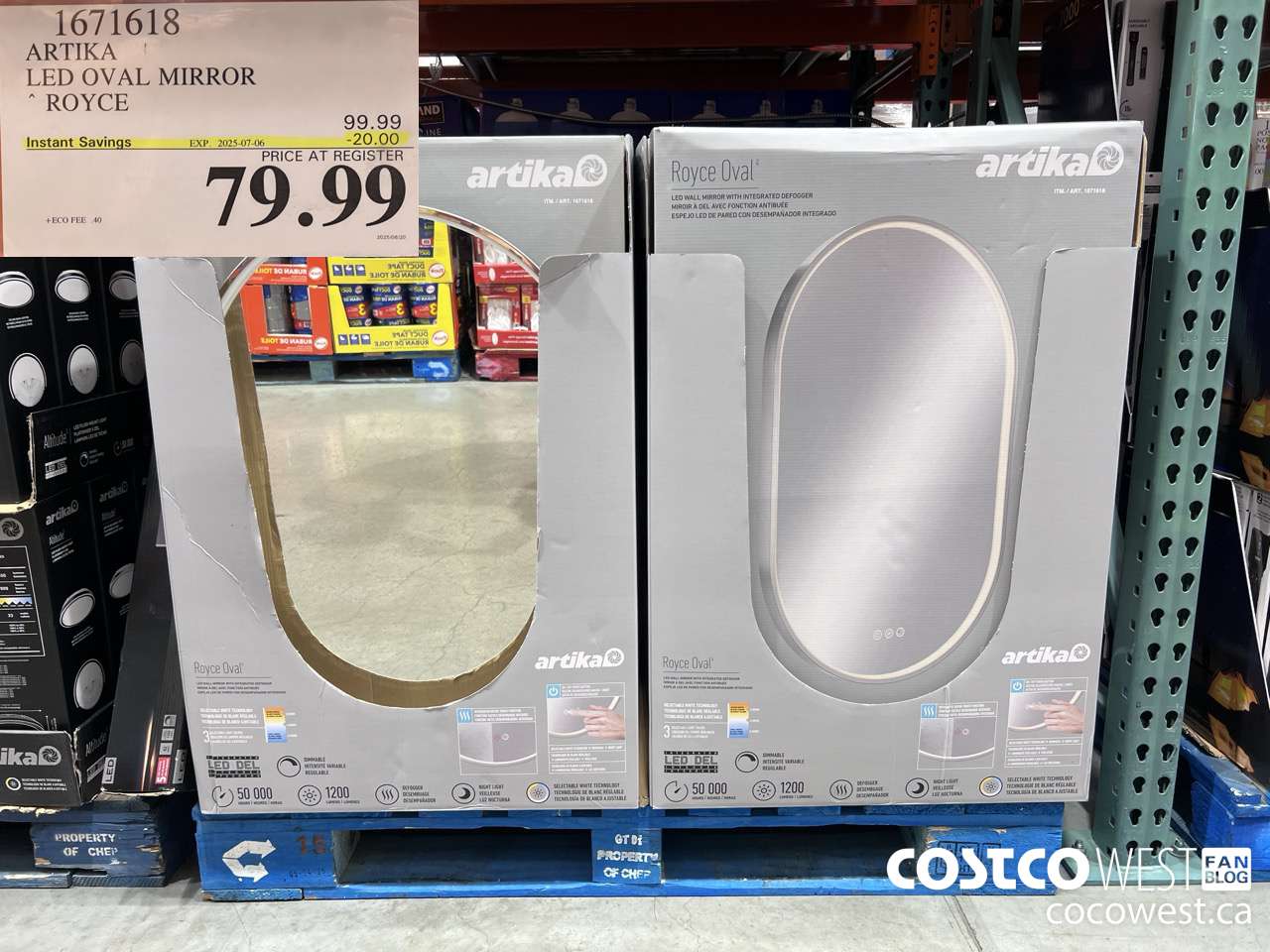 1671618 ARTIKA LED OVAL MIRROR ROYCE ($20.00 INSTANT SAVINGS EXPIRES ON 2025-07-06) $79.99