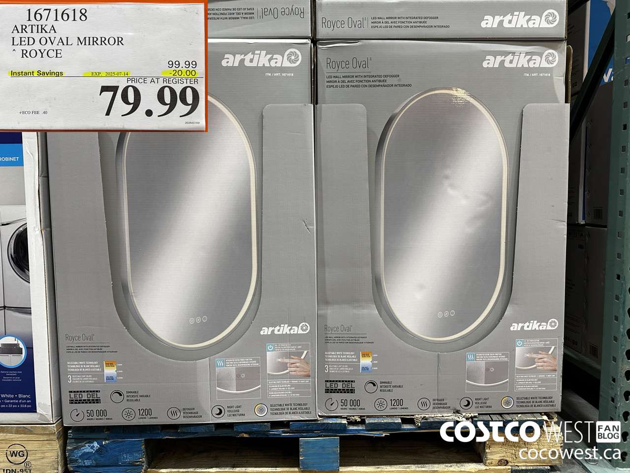 1671618 ARTIKA LED OVAL MIRROR ROYCE ($20.00 INSTANT SAVINGS EXPIRES ON 2025-07-14) $79.99