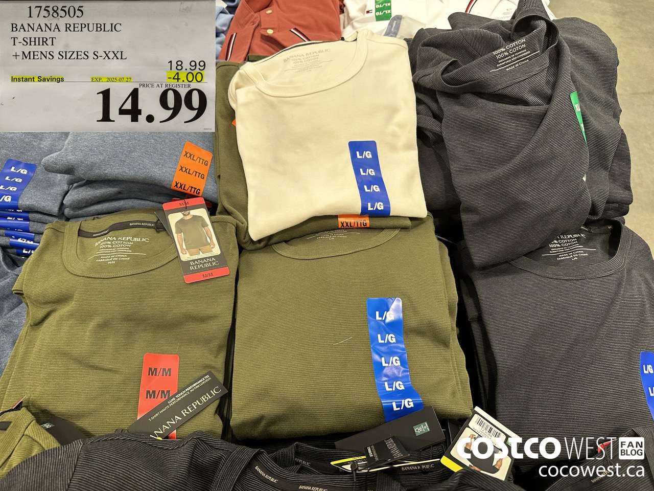 1758505 BANANA REPUBLIC T-SHIRT MENS SIZES S-XXL ($4.00 INSTANT SAVINGS EXPIRES ON 2025-07-27) $14.99