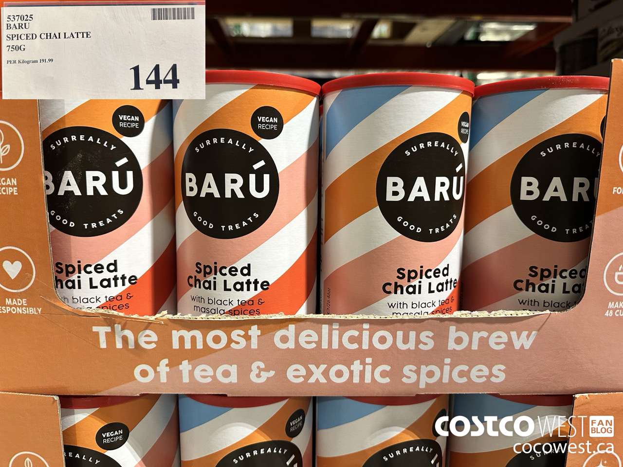 537025 BARU SPICED CHAI LATTE 750G $144.00