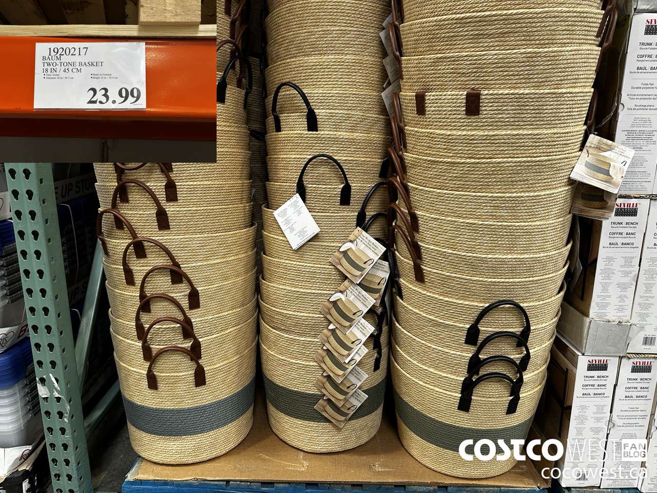 1920217 BAUM TWO-TONE BASKET 18 IN / 45 CM $23.99