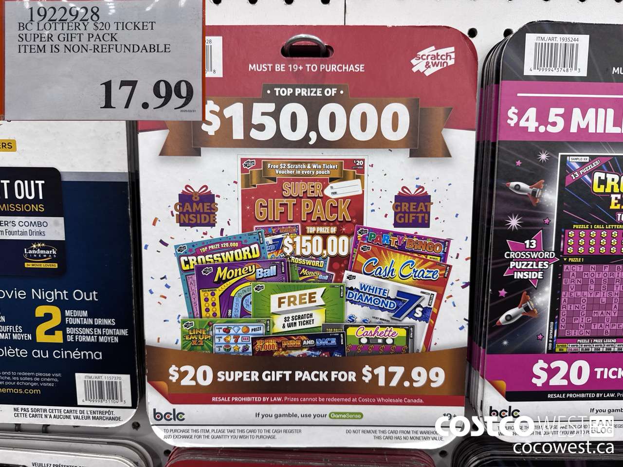 1922928 BC LOTTERY $20 TICKET SUPER GIFT PACK ITEM IS NON-REFUNDABLE $17.99