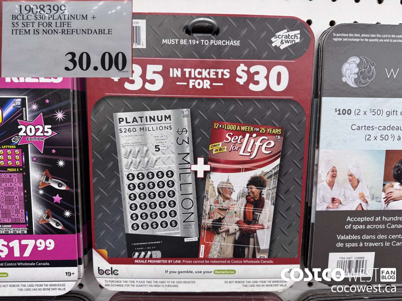 1908399 BC LOTTER $30 PLN+$5 SET FOR LIFE ITEM IS NON-REFUNDABLE $30.00