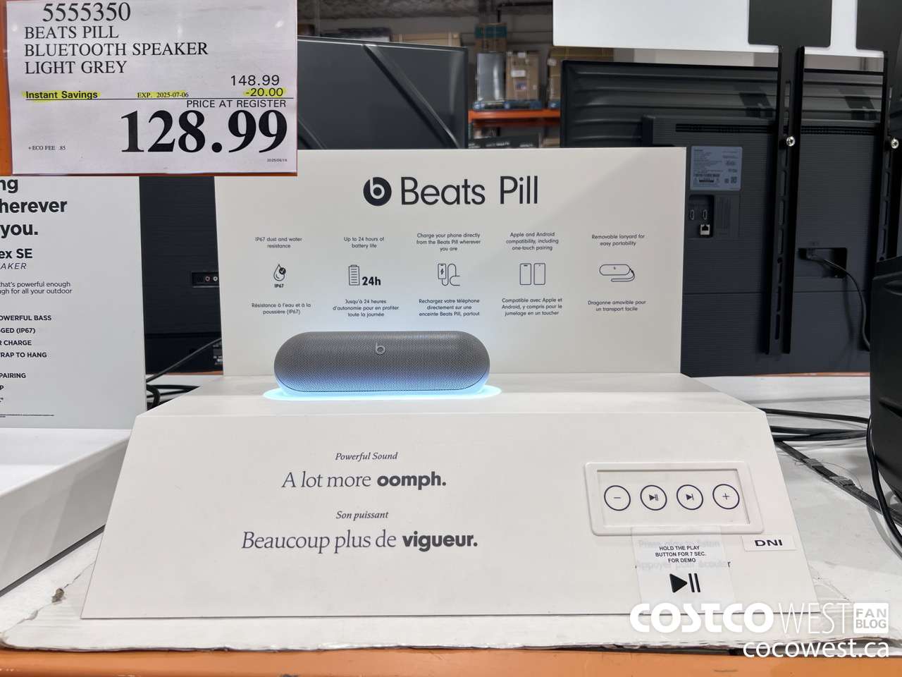 5555350 BEATS PILL BLUETOOTH SPEAKER LIGHT/DARK GREY ($20.00 INSTANT SAVINGS EXPIRES ON 2025-07-06) $128.99