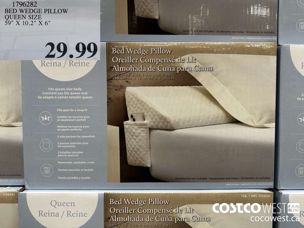 1796282 BED WEDGE PILLOW QUEEN SIZE 59