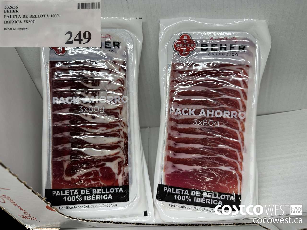 532656 BEHER PALETA DE BELLOTA 100% IBERICA 3 X 80G $249.00