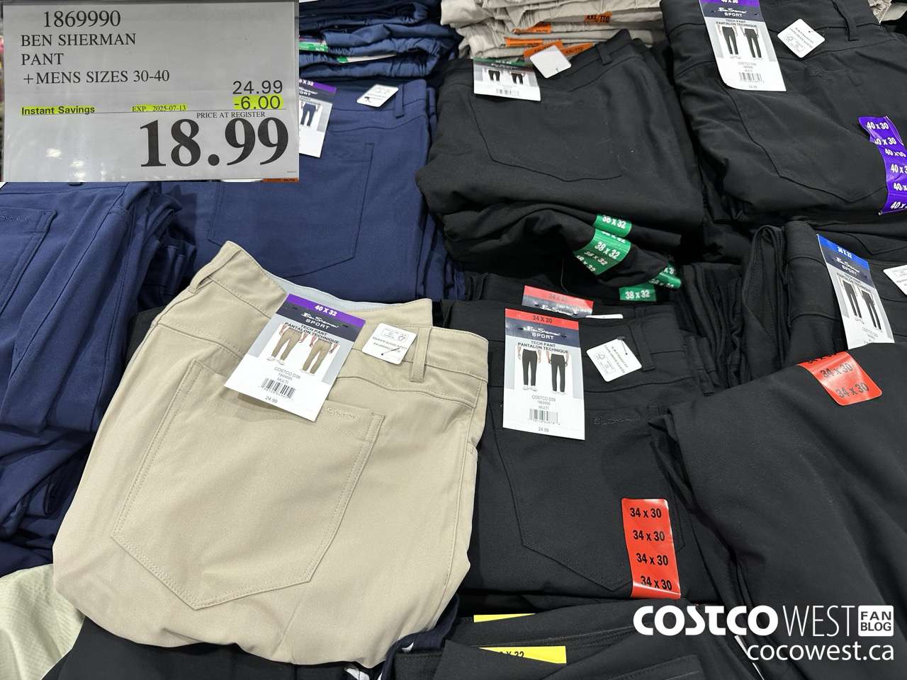 1869990 BEN SHERMAN 5 POCKET PANT MENS SIZES 30-40 ($6.00 INSTANT SAVINGS EXPIRES ON 2025-07-13) $18.99