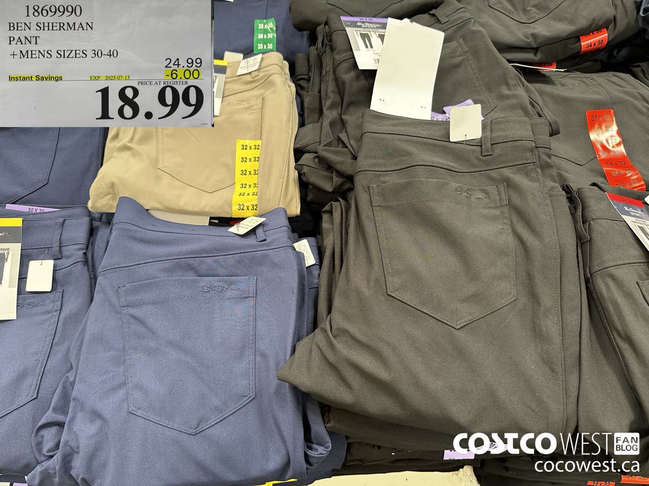 1869990 BEN SHERMAN 5 POCKET PANT MENS SIZES 30-40 ($6.00 INSTANT SAVINGS EXPIRES ON 2025-07-13) $18.99