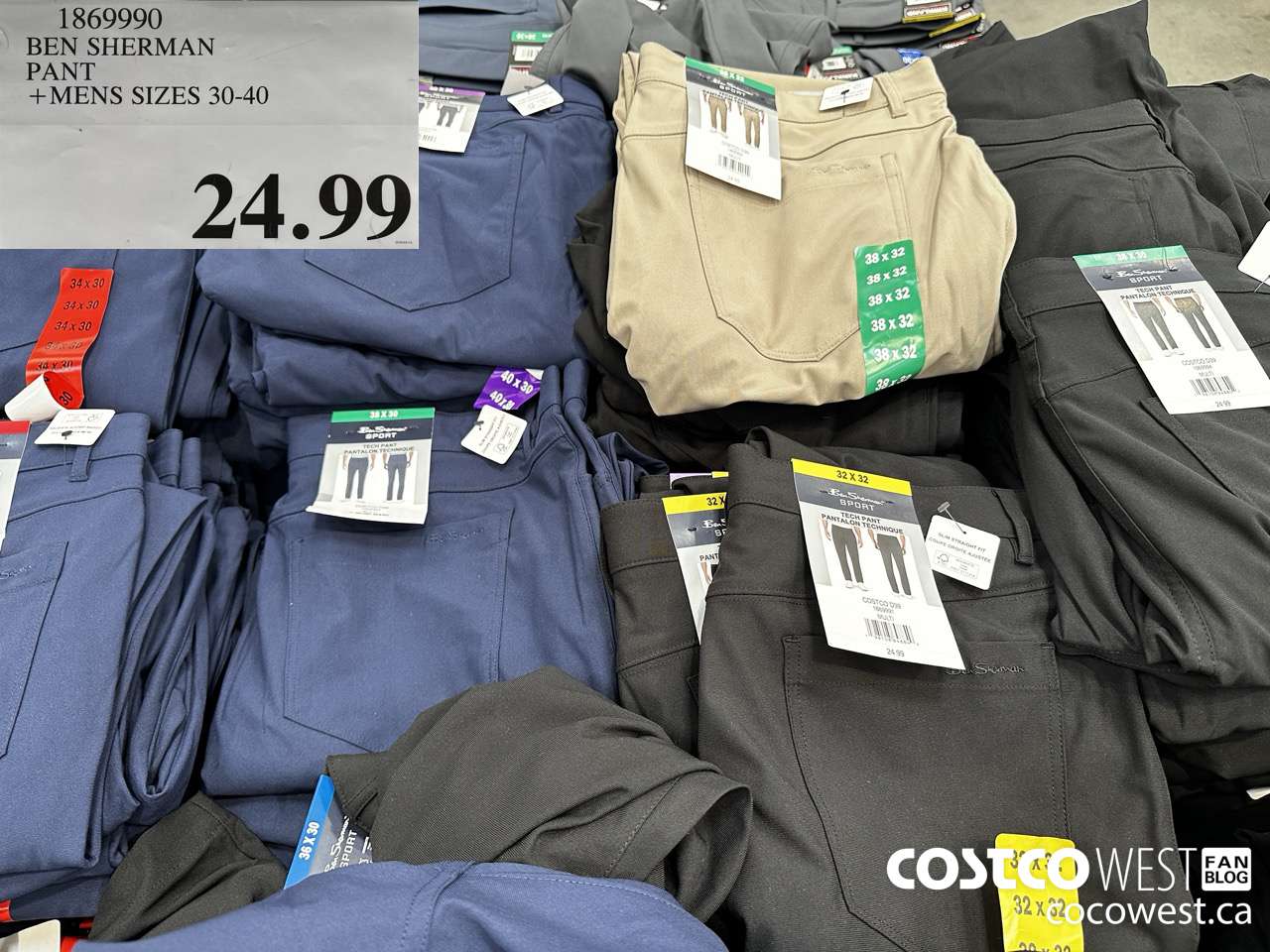 1869990 BEN SHERMAN 5 POCKET PANT MENS SIZES 30-40 $24.99